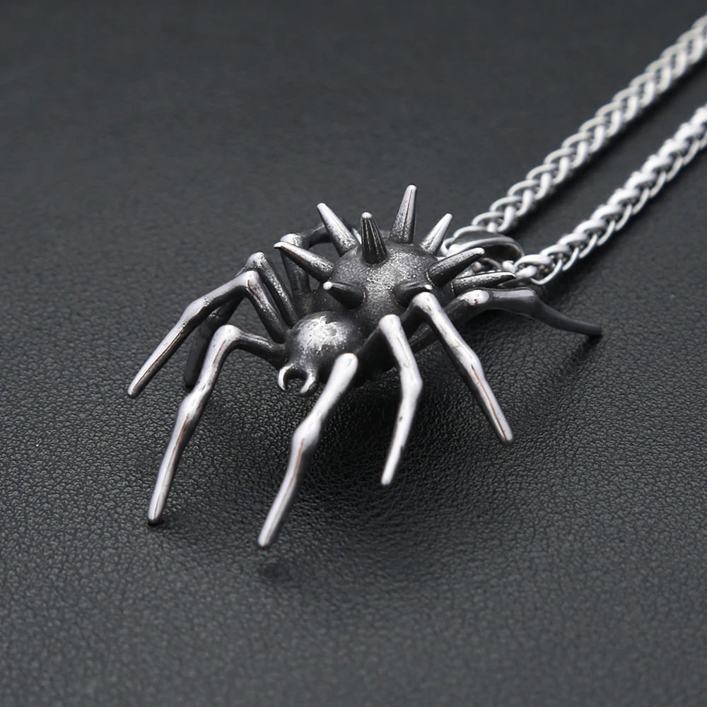 PENDRA Spiderweb Gothic Spider Pendant