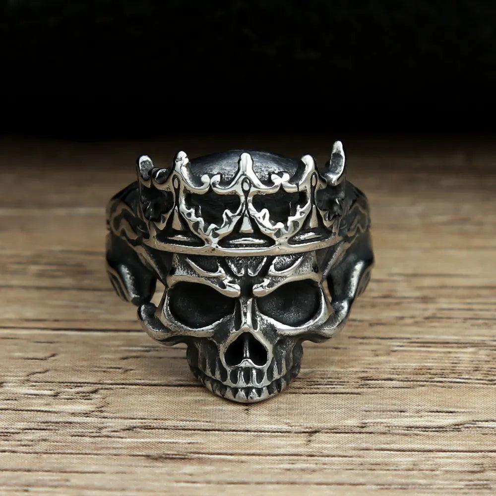 PENDRA Calvarium Gothic Crown Skull Ring