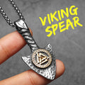 PENDRA Rune Spearhead Odin Steel Necklace