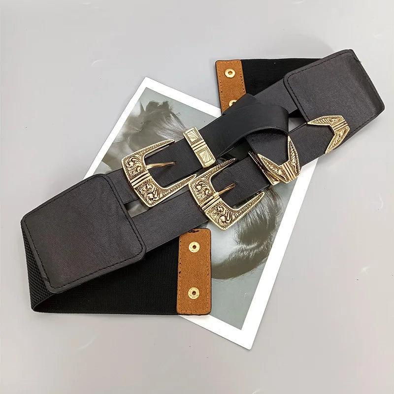 PENDRA Rheaarae Black Luxury Wide Corset Belt