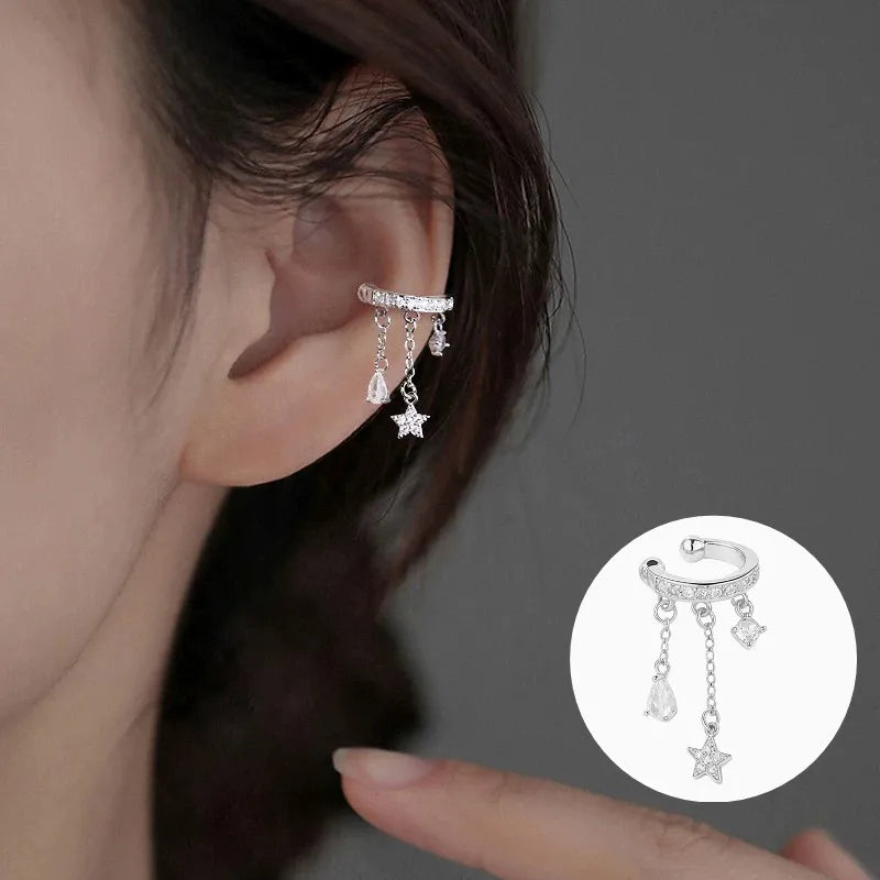 VENTFILLE 925 Sterling Silver Bow Knot Ear Clip for Women Girl Ribbon Design Ballet Style Sweet Jewelry Gift Dropshipping