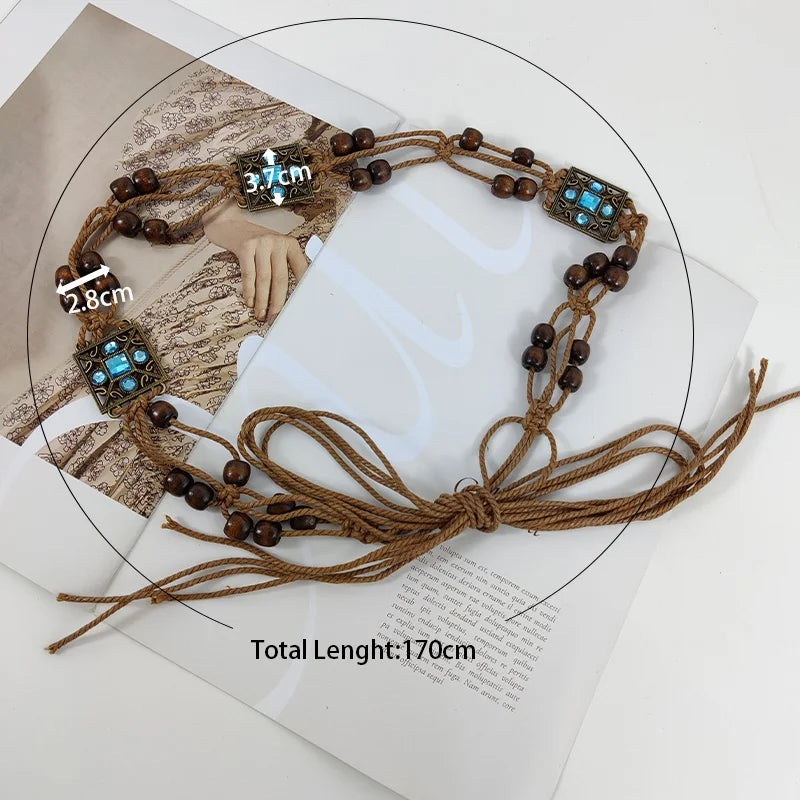 PENDRA Koralia Floral Boho Waist Chain Belt
