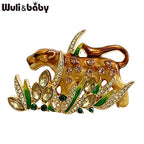 PENDRA Rhinestone Leopard Enamel Brooch