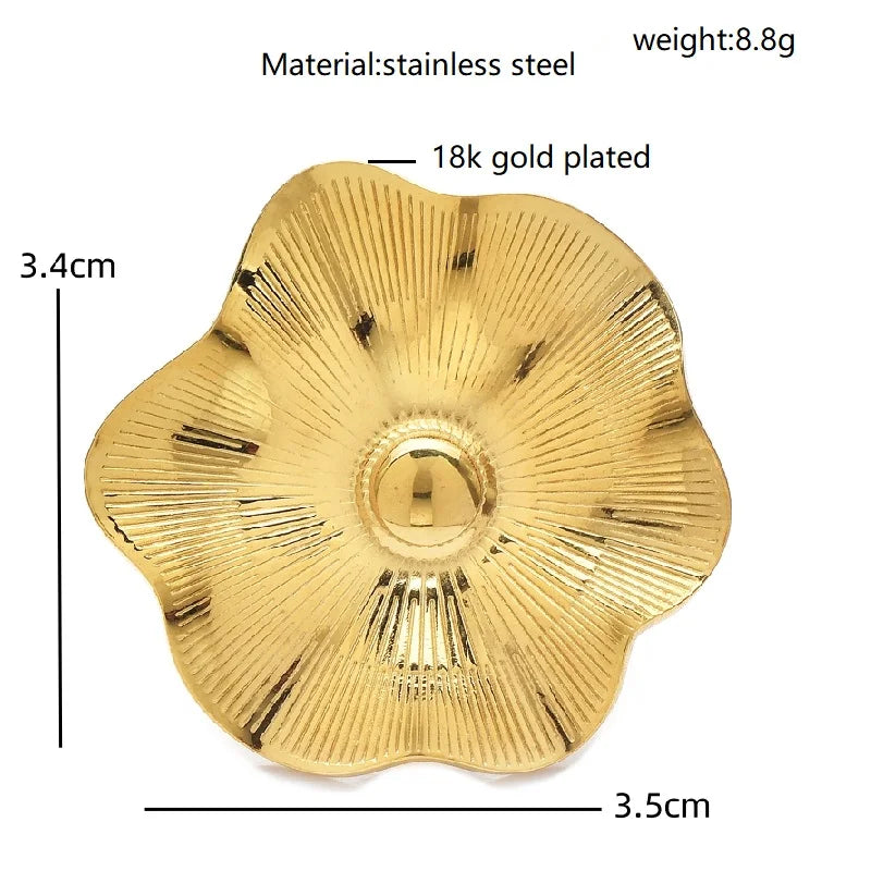 PENDRA Florasteel Stainless Steel Flower Brooch