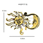 PENDRA Vintage Sun And Moon Brooch