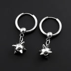 Gothic Spiky Sphere Drop Earrings Stainless Steel Spike Ball Dangle Huggie Hoops Dark Street Emo Piercing Decor Jewelry Gift