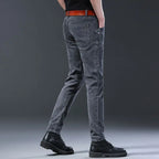 Denim Winter Velvet Thickened Slim-fitting Small Feet Elastic Casual Warm Men's Pants Cotton Trousers Jeans for Men Streetwear