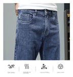 Comfortable Stylish Trendy Luxury Men's Jeans 2023 Summer Blue Cowboy Classic Jeans Casual Stretch Luxury Denim Pants for Men
