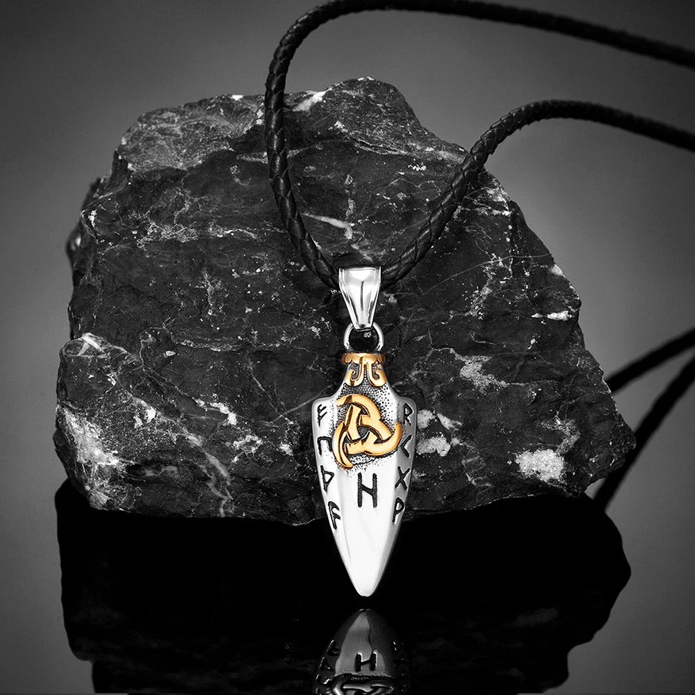 PENDRA Rune Gold Steel Necklace