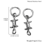 Hiphop Punk Barbed Wire Circle Earrings Stainless Steel Gothic Huggie Hoop Ear Ring Women Korean Rapper Jewelry Accessory