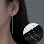 PENDRA Silver Tassel Chain Earrings