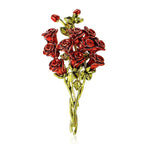 PENDRA Rosalia Red Rose Flower Brooch