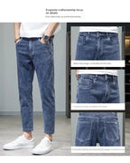 Comfortable Stylish Trendy Luxury Men's Jeans 2023 Summer Blue Cowboy Classic Jeans Casual Stretch Luxury Denim Pants for Men