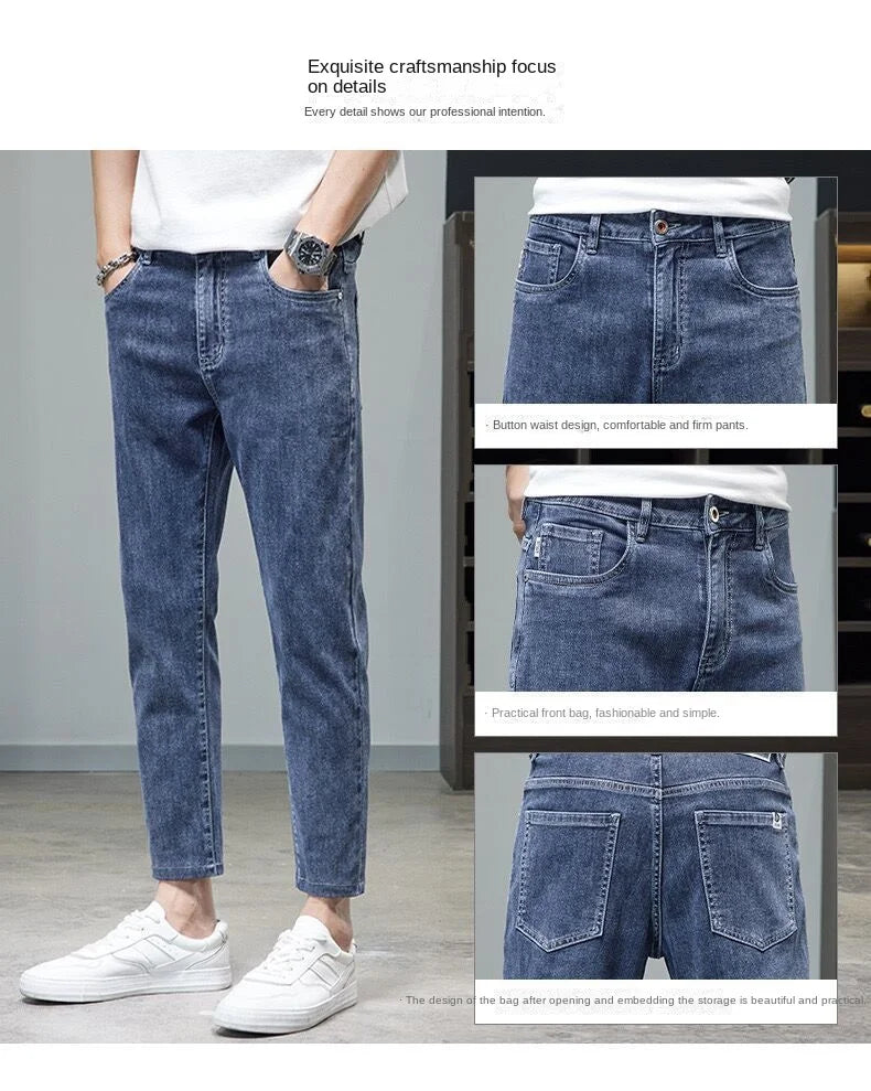 Comfortable Stylish Trendy Luxury Men's Jeans 2023 Summer Blue Cowboy Classic Jeans Casual Stretch Luxury Denim Pants for Men
