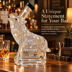 Creative Wolf‑Shaped Glass Decanter Clear Animal Wine Bottle for Liquor Whisky Vodka Home Bar Ornament Gift for Men
