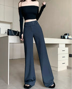 Advanced style suit pants women autumn high waisted slim fit versatile hanging down feeling casual and wide leg pants