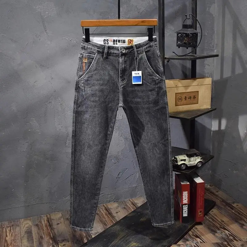 PENDRA Harajuku Slim Embroidered Jeans