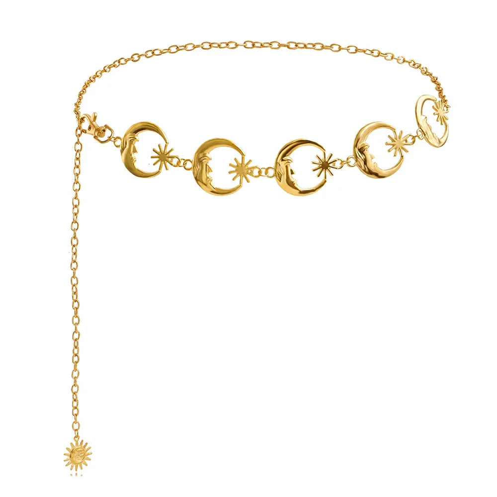 PENDRA Zaraene Metal Gold Tassel Designer Waist Chain Belt