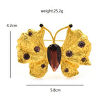 PENDRA Crystal Golden Butterfly Brooch