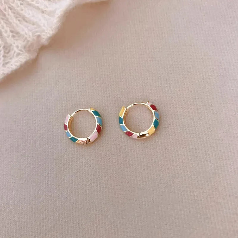 Ventfille 925 Sterling Silver Colour Dropwise Glaze Earring for Women Girl Gift Retro Cute Design Kpop Jewelry Dropshipping