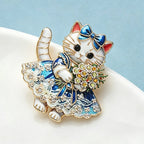 PENDRA Floral Cat Dress Brooch