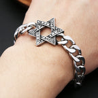 PENDRA Davidstar 316L Stainless Steel Star of David Bracelet