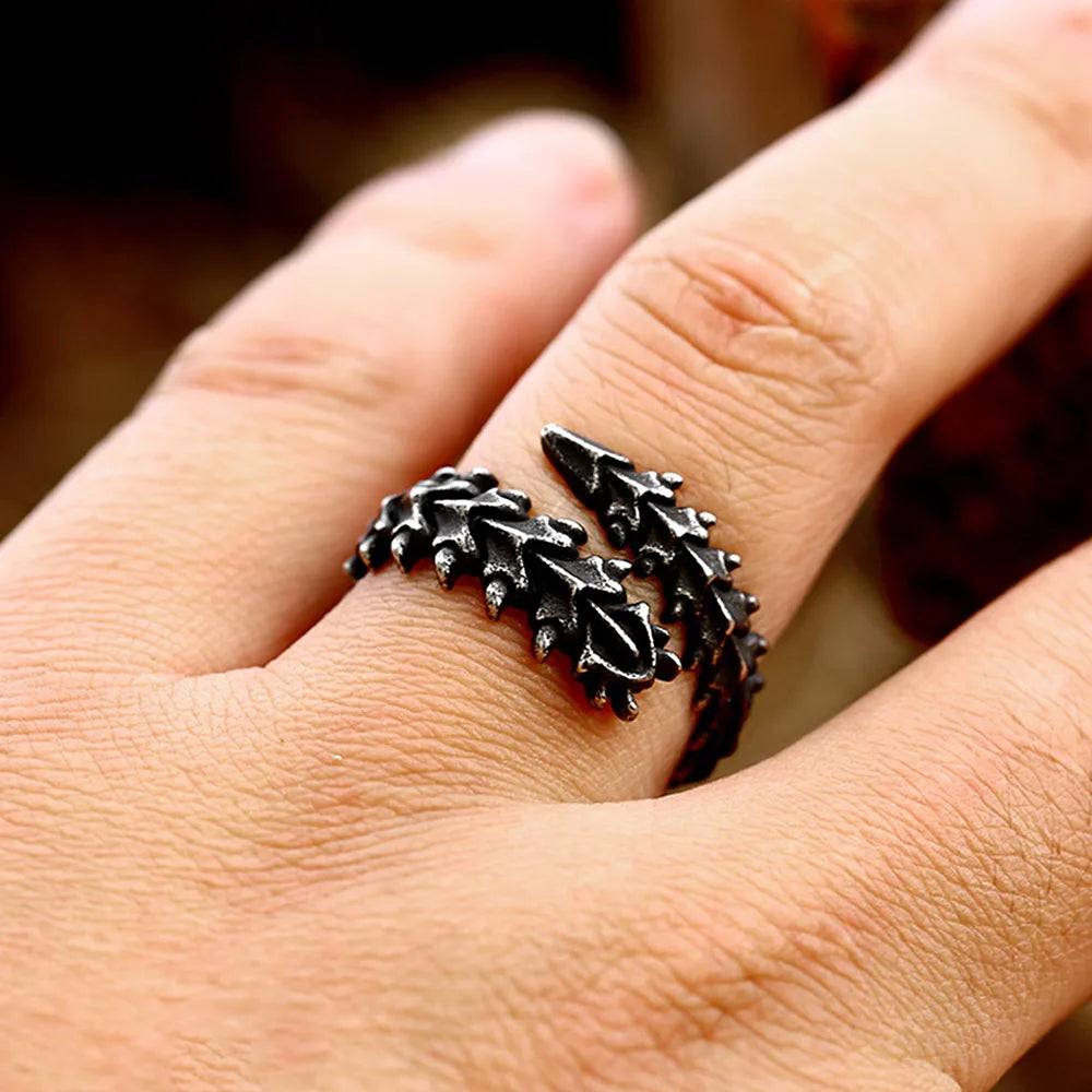 PENDRA Vikingdragon Black Stainless Steel Dragon Bracelet
