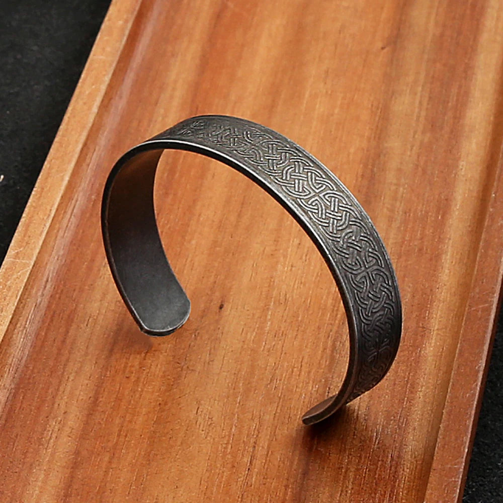 PENDRA Dragoncrest Stainless Steel Open Cuff Bracelet