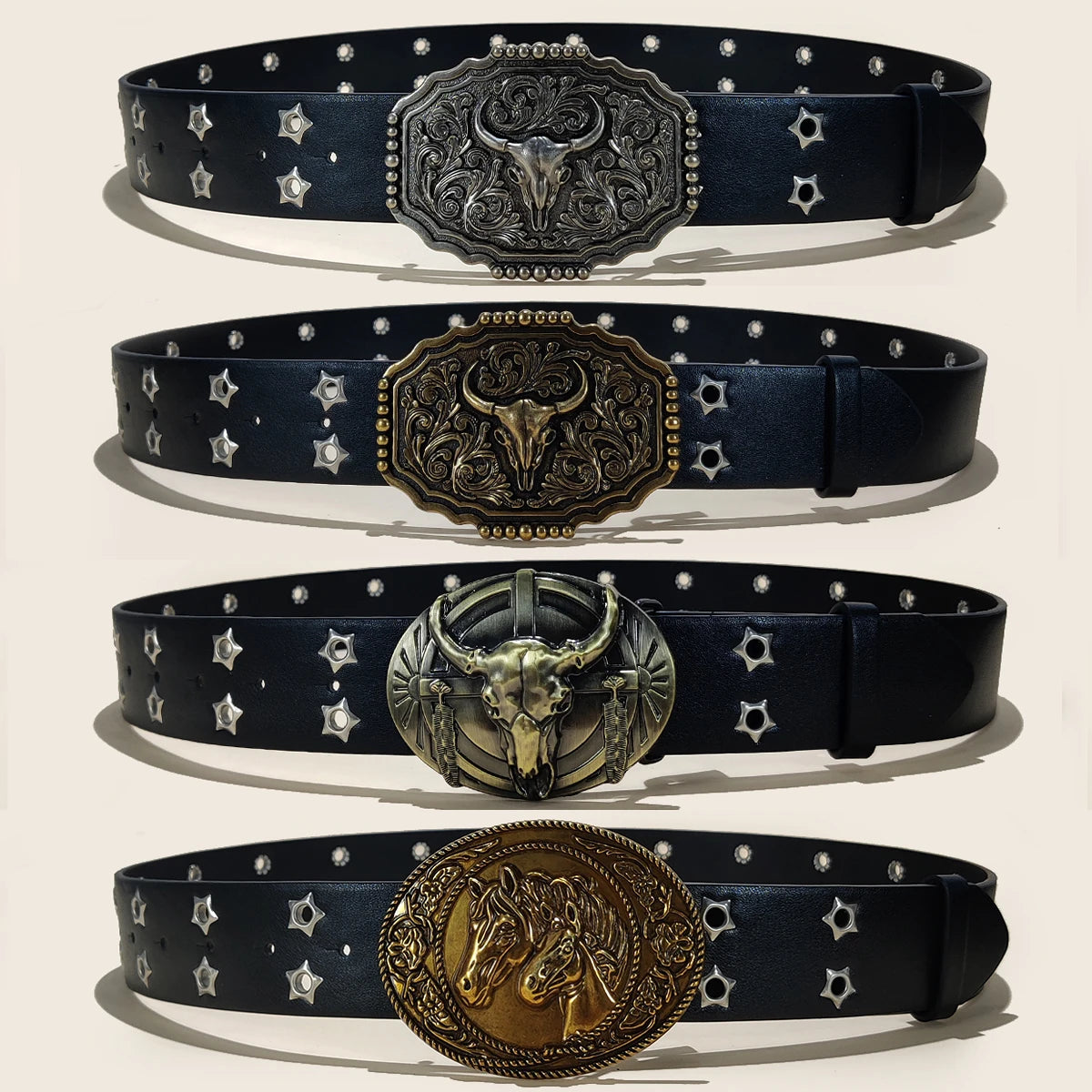 PENDRA Elaraine Leather Horse Buckle Horse Designer Belt