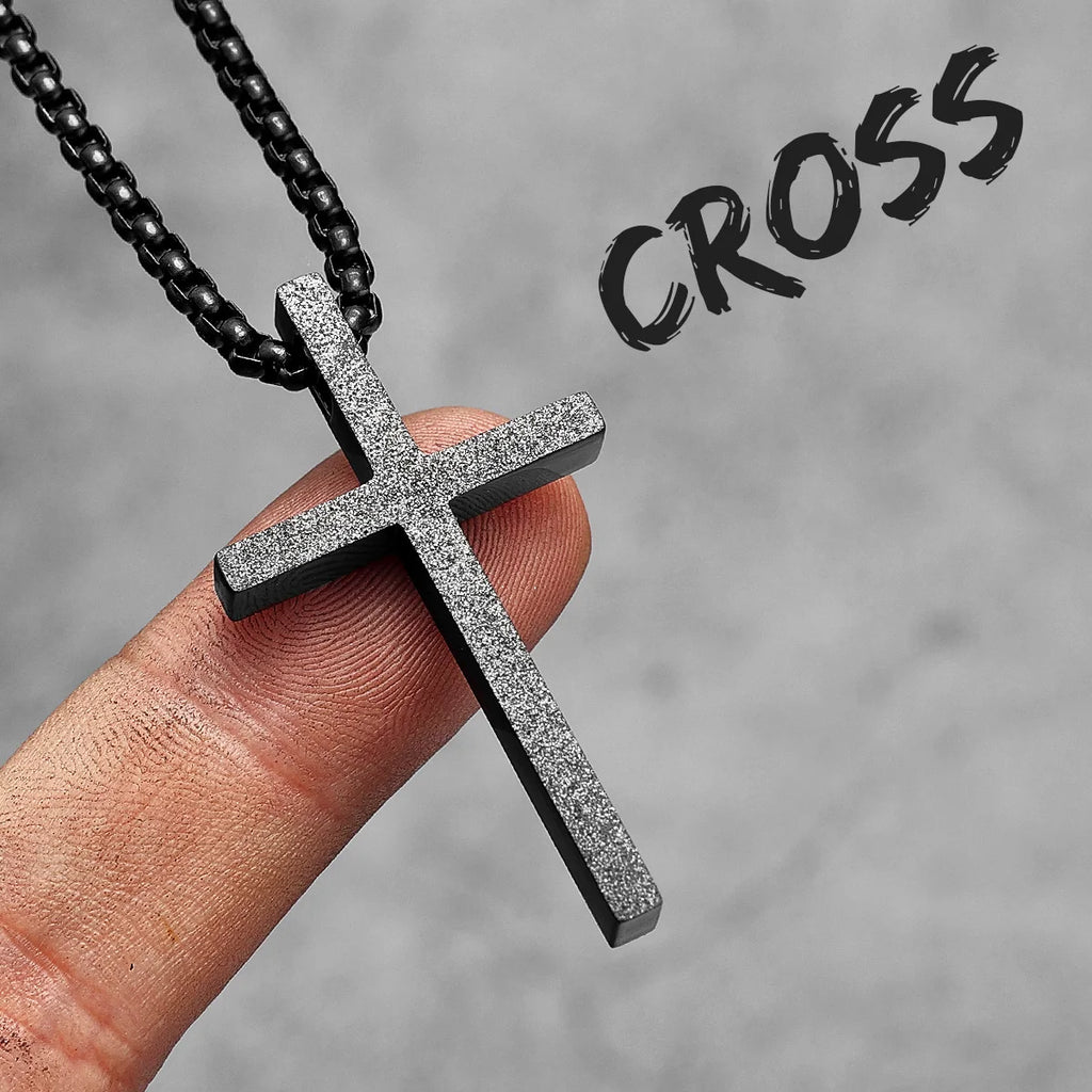 PENDRA Jesus Skull Cross Steel Necklace
