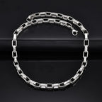 Chunky Embossed Chain Necklaces for Men Boys,Never Fade Stainless Steel Rectangle Chain Collar,Rock Punk Jewelry Gifts