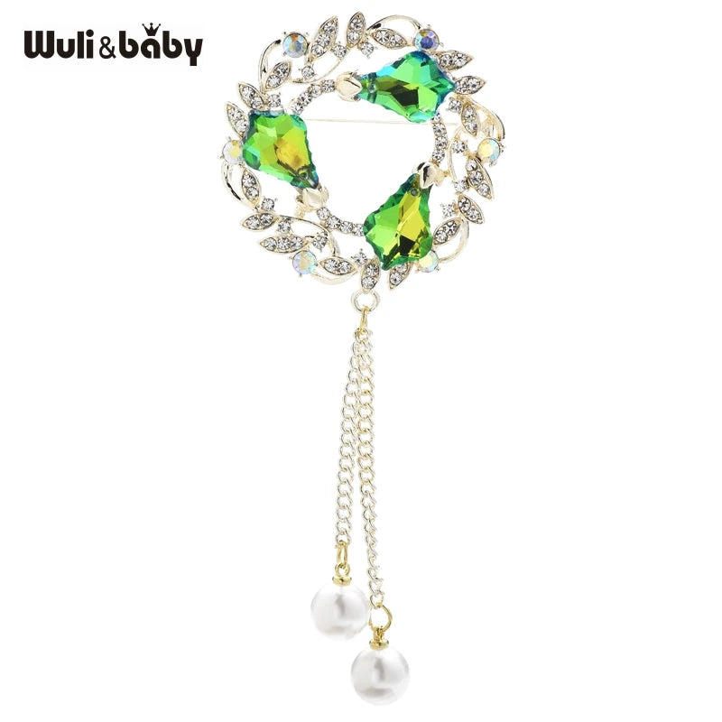 PENDRA Harvest 4-Color Palace Wheat Flower Wreath Brooch
