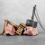 PENDRA Thor's Hammer Steel Necklace