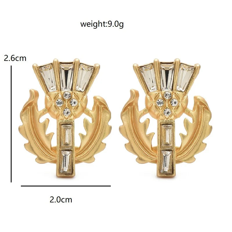 PENDRA Thistelle Retro Thistle Flower Earrings