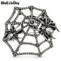 PENDRA Web Spider Rhinestone Insect Brooch