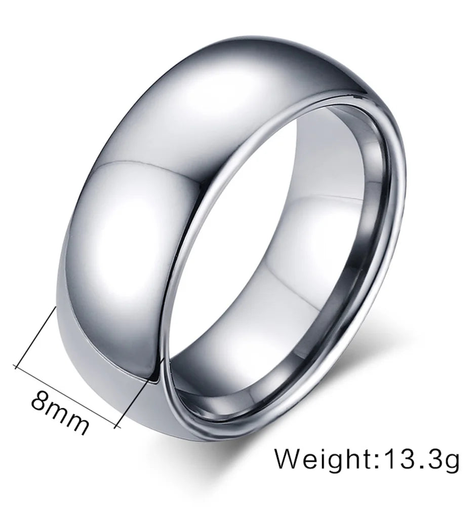 Engrave Tungsten Carbide Wedding Ring for Men Women,Scratch Resistant Waterproof Custom Ring,Valentine's Day Gift