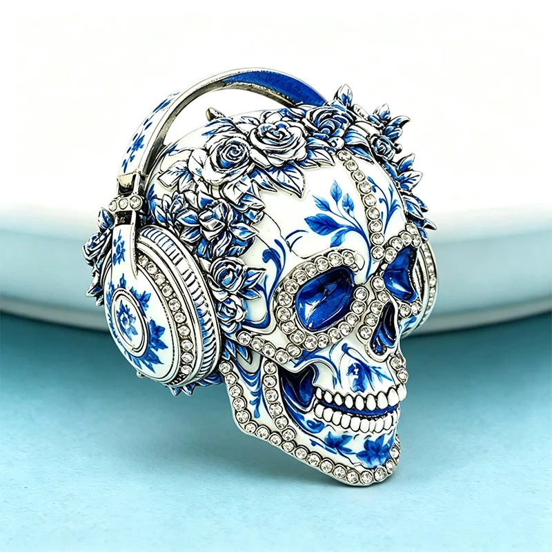 PENDRA Wear Headphone Skull Brooch
