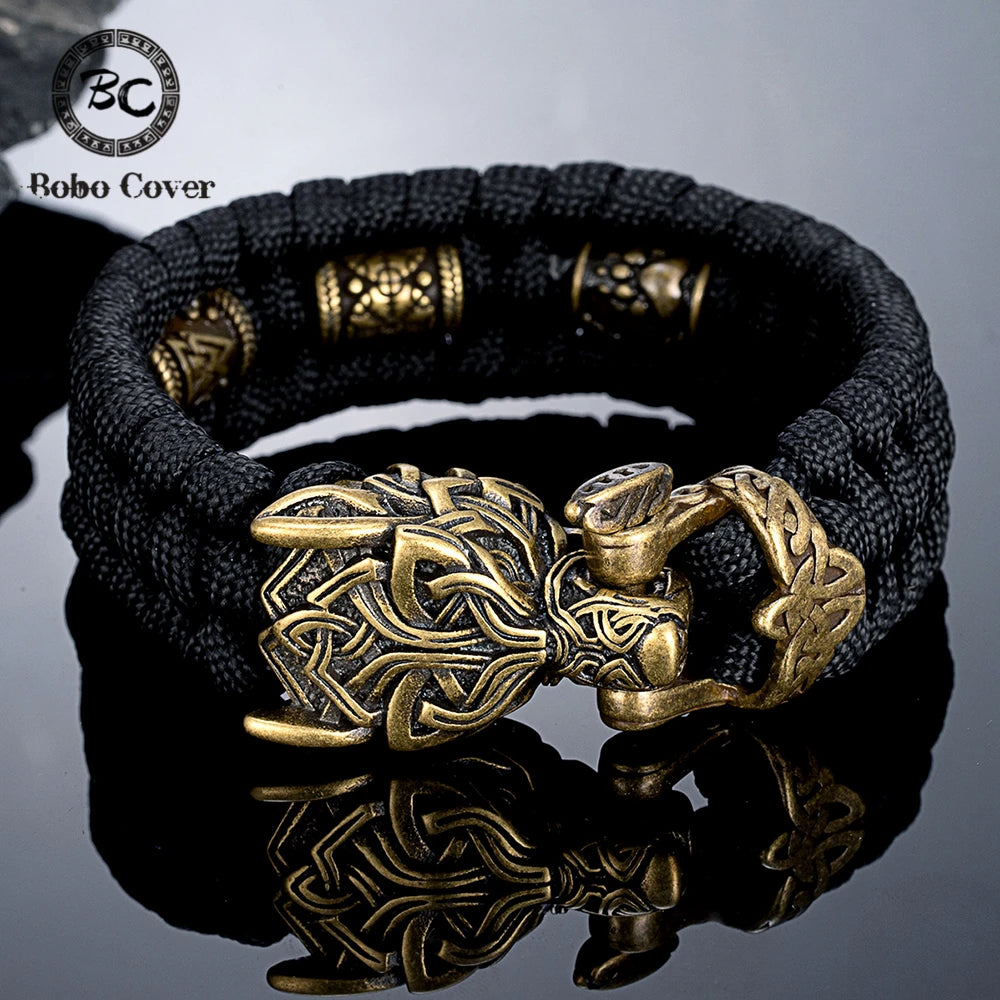 PENDRA Celtic Knot Rune Wolf Bracelet