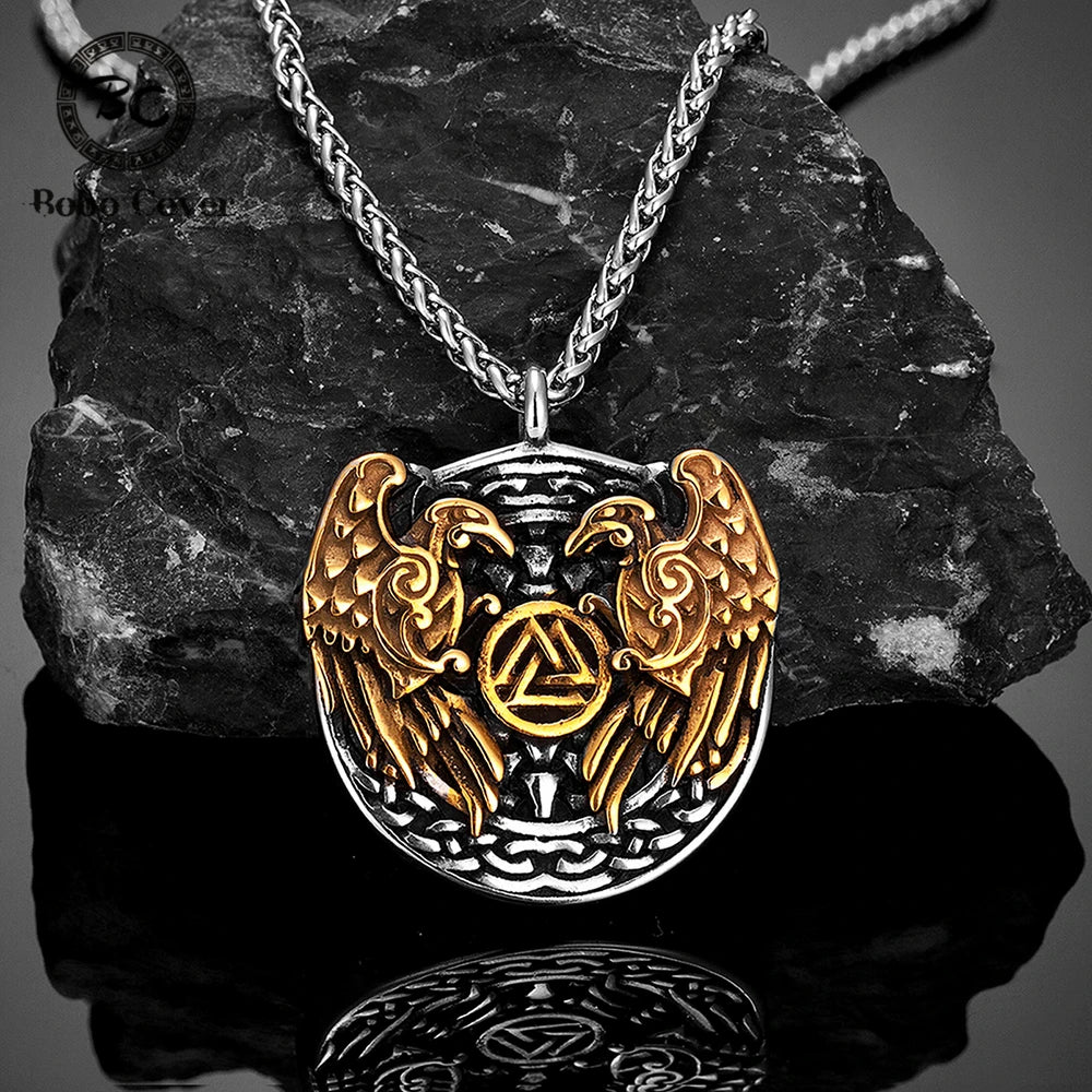 PENDRA Crow Rune Punk Necklace