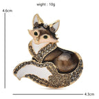 PENDRA Vulpina Rhinestone Fox Brooch