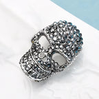 PENDRA Sparkling Rhinestone Skull Brooch