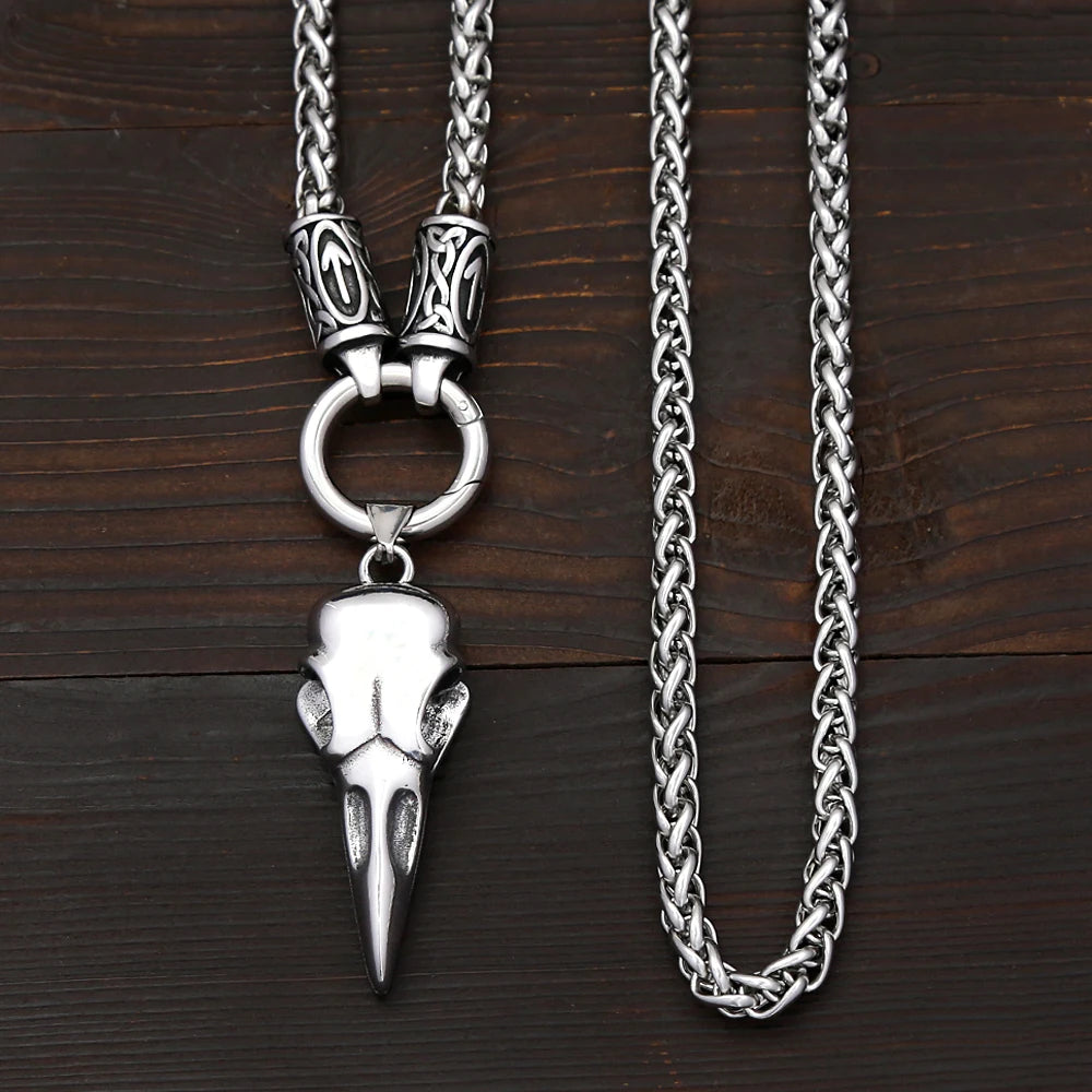 PENDRA Odinskull Nordic Odin Crow Skull Necklace