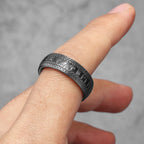 PENDRA Runes Boyfriend Biker Steel Ring