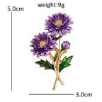 PENDRA Flora September Birthday Enamel Flower Brooch