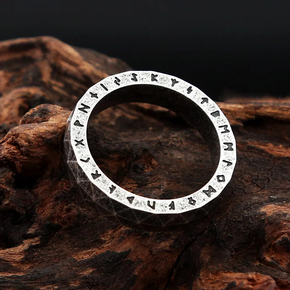 PENDRA Futhark Stainless Steel Viking Rune Ring