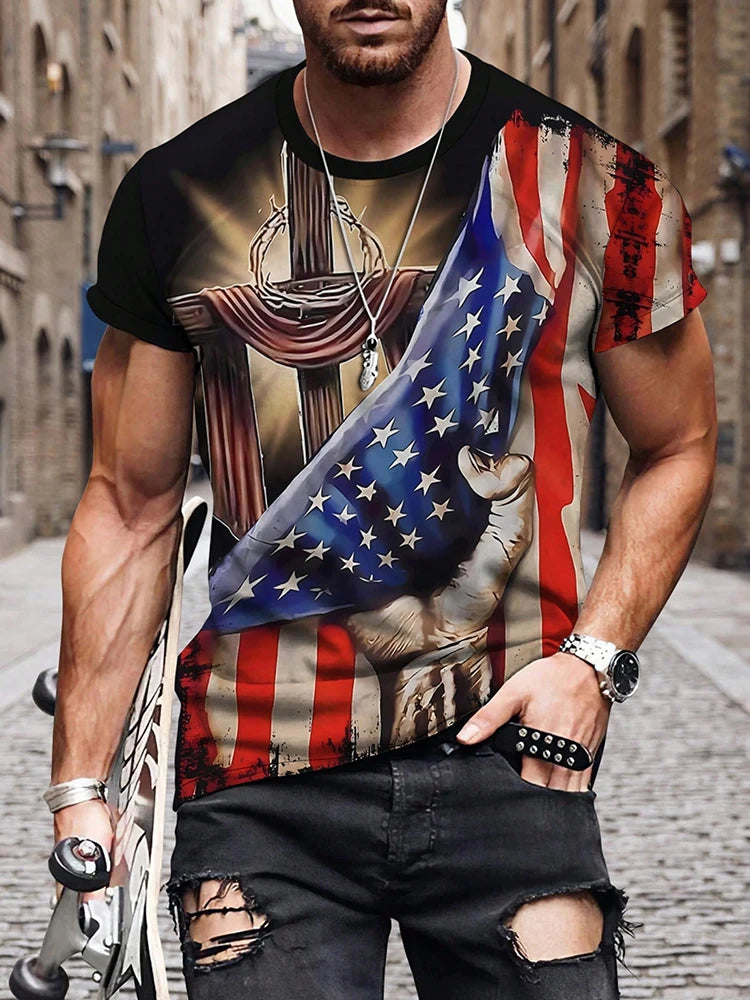 PENDRA Sports Jesus Print T-Shirt