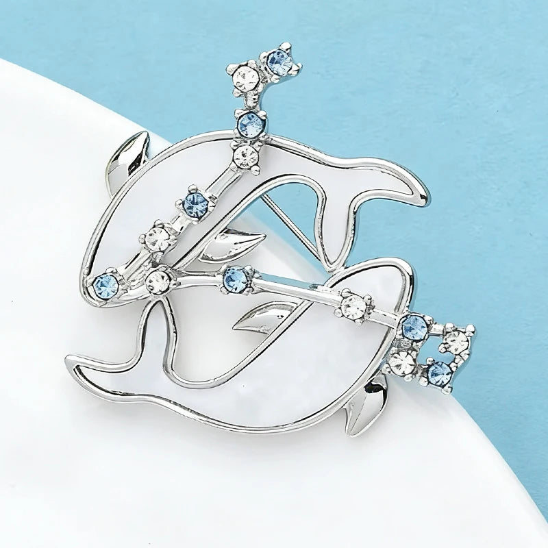 PENDRA Oceanic Crystal Dolphin Brooch