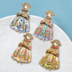 PENDRA Regal Rhinestone Sheep Lady Brooch