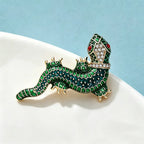 PENDRA Gecko Gleam Enamel Rhinestone Gecko Brooch