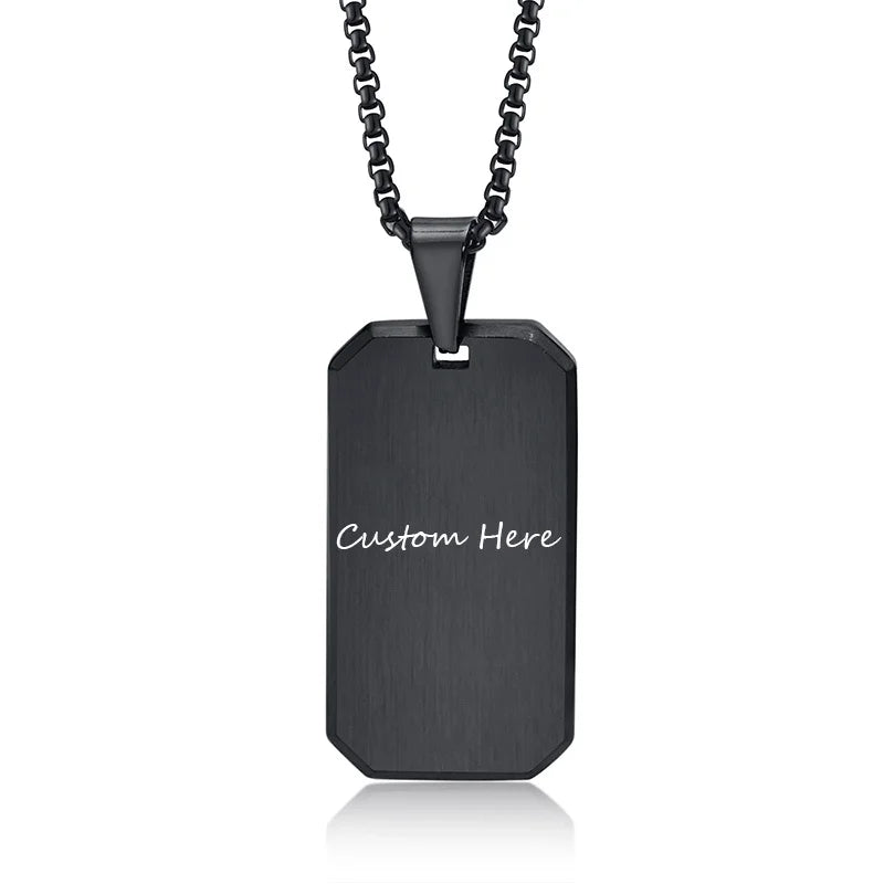 Waterproof Stainless Steel Dog Tag Necklaces for Men BFF Jewelry,Free Custom Birthday Graduation Father's Day Gifts to Him